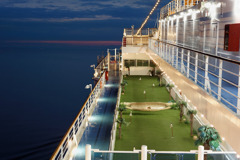 Mini-golf on a luxury cruise